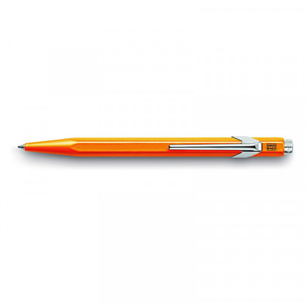 Stylo à bille - Orange fluo - Métal - Encre bleue - Pointe moyenne - Caran d'Ache - 849