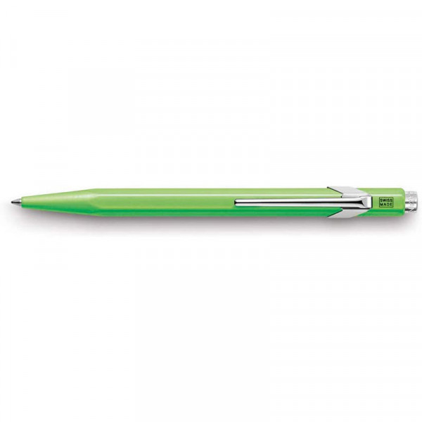photo-Stylo à bille - Vert fluo - Métal - Encre bleue - Pointe moyenne - Carand'Ache - 849