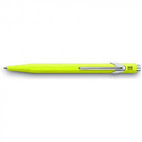photo-Stylo à bille - Jaune fluo - Métal - Encre bleue - Pointe moyenne - Carand'Ache - 849