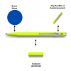 Stylo à bille - Jaune fluo - Métal - Encre bleue - Pointe moyenne - Caran d'Ache - 849