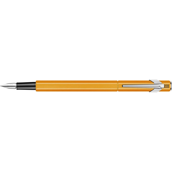 photo-Stylo plume - Orange fluo - Métal - Plume moyenne - Rechargeable - Carand'Ache - 849