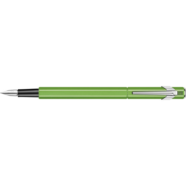 photo-Stylo plume - Vert fluo - Métal - Plume moyenne - Rechargeable - Carand'Ache - 849