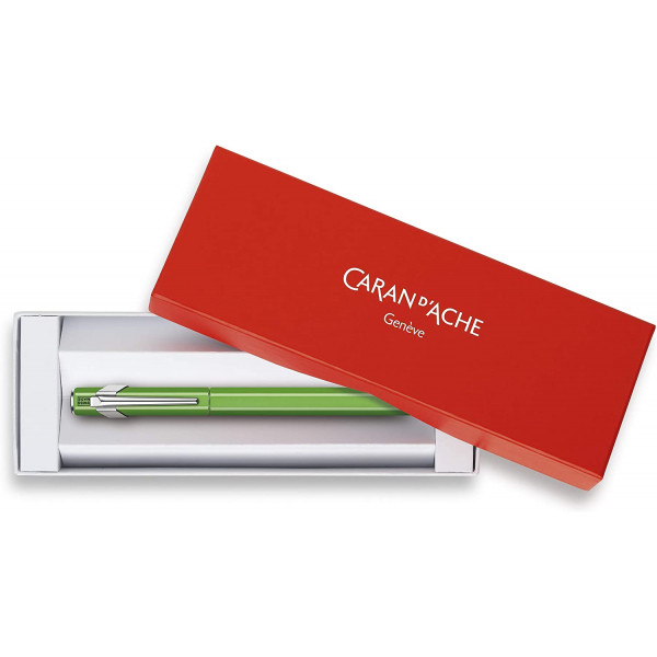 Stylo plume - Vert fluo - Métal - Plume moyenne - Rechargeable - Caran d'Ache - 849