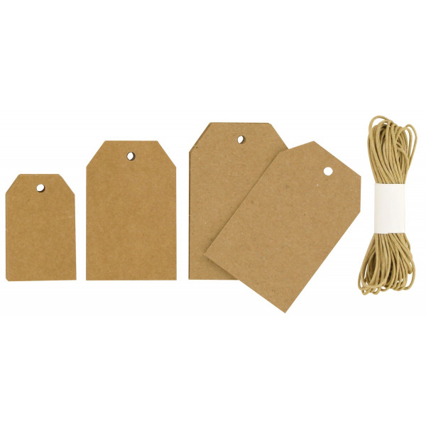 photo-Etiquettes en kraft - Pour cadeaux - Avec ficelle - Personnalisable - Plusieurs tailles