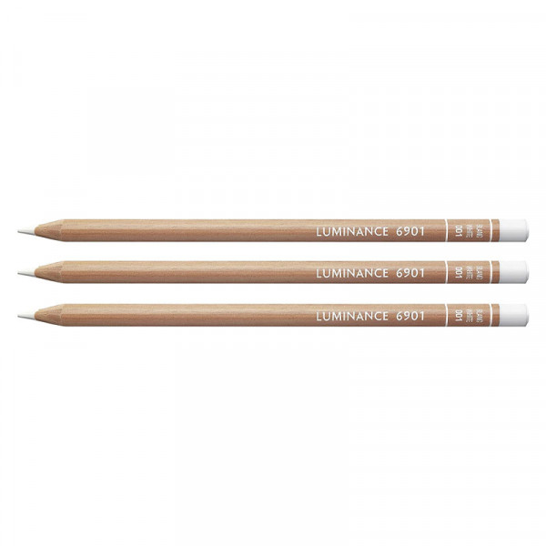 photo-3 crayons de couleur - Blanc - Carand'Ache - Luminance 6901