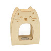 photo-Tirelire - Chat - Bois naturel - Personnalisable - 11 x 5 x 14 cm