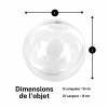 3 boules en plastique transparent - A remplir et personnaliser - 8 cm de diamètre
