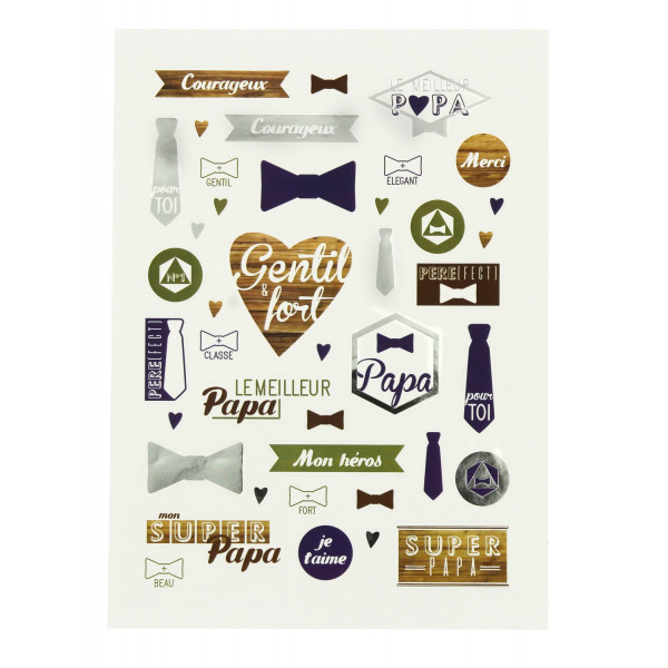 photo-Stickers - Super papa - Fête des pères - 41 pièces