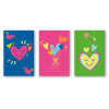 Cartes à colorier - Cartes noires à gratter - Cœurs - 3 modèles - 10 x 15 cm