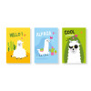 Cartes à colorier - Cartes noires à gratter - Lama - 3 modèles - 10 x 15 cm