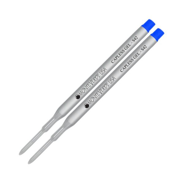 photo-Recharges pour stylo gel - Sheaffer - Bleu - Pointe fine - Lot de 2 recharges
