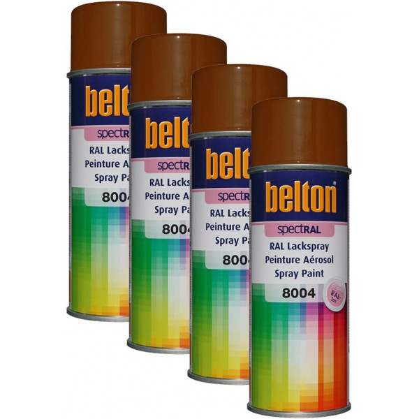 photo-4 bombes de peinture Belton Spectral RAL8004 Brun Cuivré 400ml