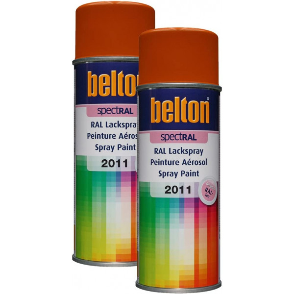 photo-2 bombes de peinture Belton Spectral RAL2011 Orange foncé 400ml
