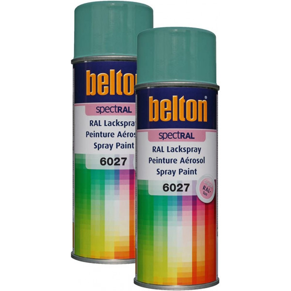 photo-2 bombes de peinture Belton Spectral RAL 6027 vert clair 400ml