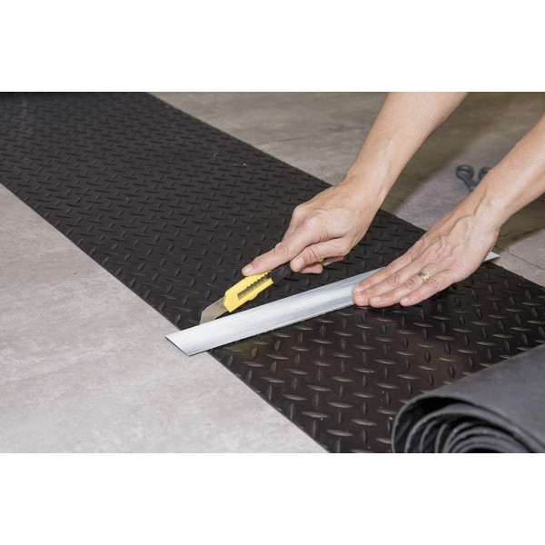 Revêtement de sol pour garage - Noir - Rouleau de 5,5 x 0,4m - Antidérapant