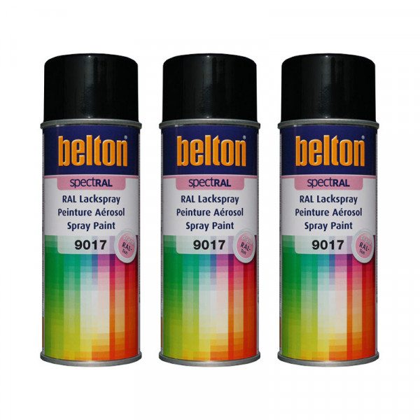 photo-3 bombes de peinture Belton Spectral RAL9017 Noir signalisation 400ml