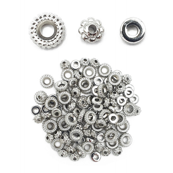 photo-Perles - Heishi - Argenté - Argent - Intercalaires - Bijoux bracelets colliers