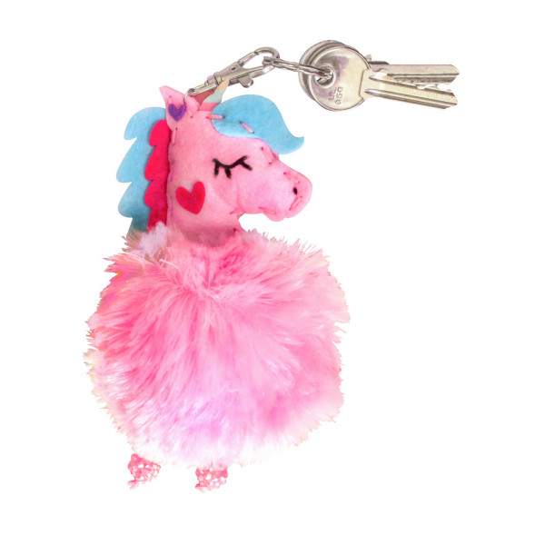 photo-Kit loisirs créatifs - Porte-clés - Fausse fourrure - Licorne - CTOP