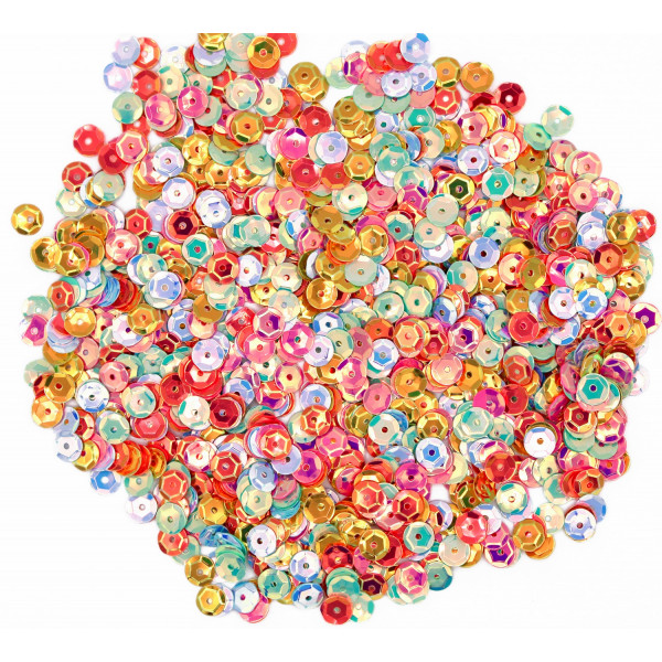 photo-Sequins - Paillettes - Rond - 6 mm diamètre - Loisirs créatifs - 100g