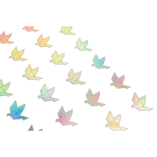 Stickers - Oiseau en origami - Brillant - Loisirs créatifs - Cartes - Invitation