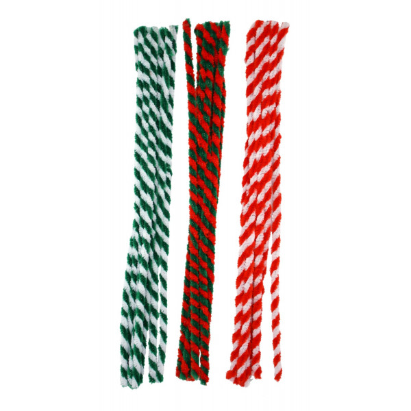 photo-Chenilles - Loisirs créatifs - Blanc/Rouge - Vert/Rouge - 30 cm longueur