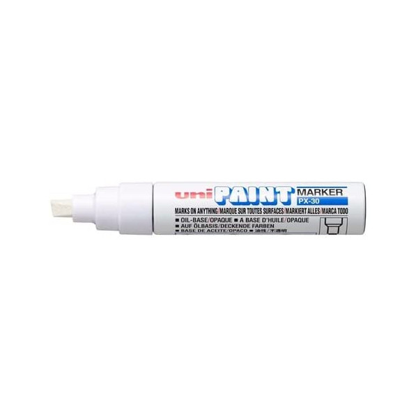 Marqueur - Permanent - Indélébile - Blanc - Pointe biseautée - Paint Marker PX30