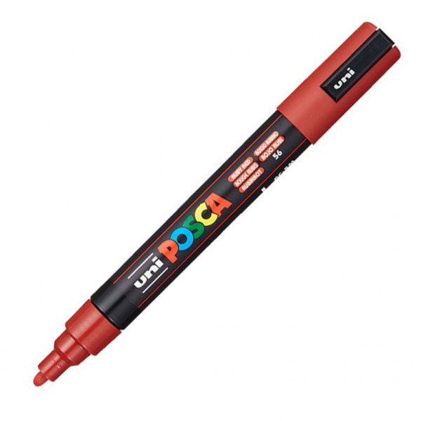 photo-Marqueur Posca PC-5M rouge rubis | pointe moyenne conique