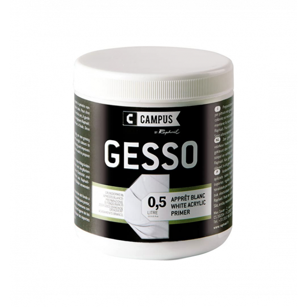 photo-Gesso - Blanc - Pour préparer une toile ou un support - 500ml - Campus