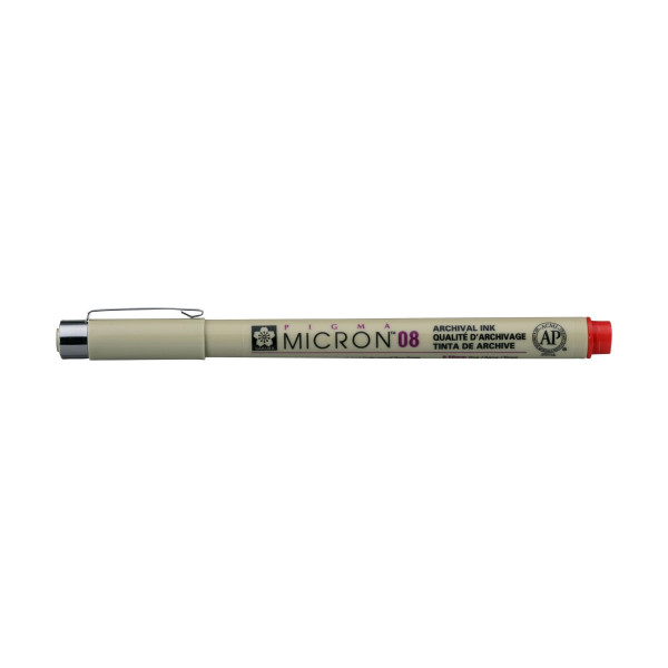 photo-Feutre - Pointe fine - 0,5mm - Rouge - Pigma Micron 08 - Sakura - Dessin