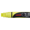 photo-Marqueur craie Uni chalk marker Uni Ball pointe large jaune fluo