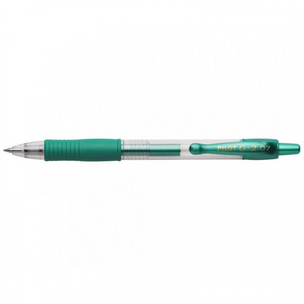 photo-Stylo G-2 roller encre gel pointe moyenne vert métallisé Pilot