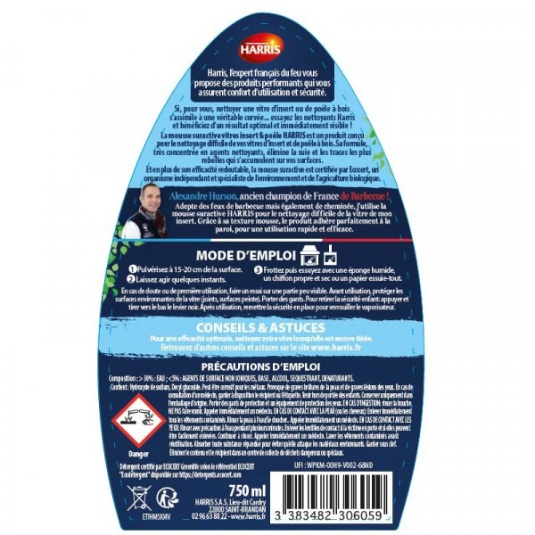 Produit nettoyant pour vitre - Insert - Poêle à bois - Ecologique - Harris