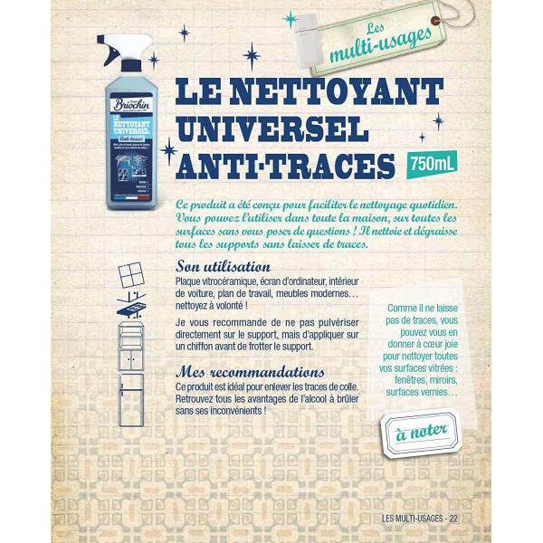 Produit nettoyant - Toutes surfaces - Anti-traces - Fabriqué en France - Briochin
