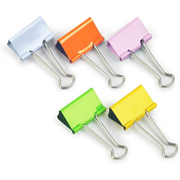 Pinces à clip - Petite taille - 19mm - Accessoires de bureau - Boîte de 80 unités
