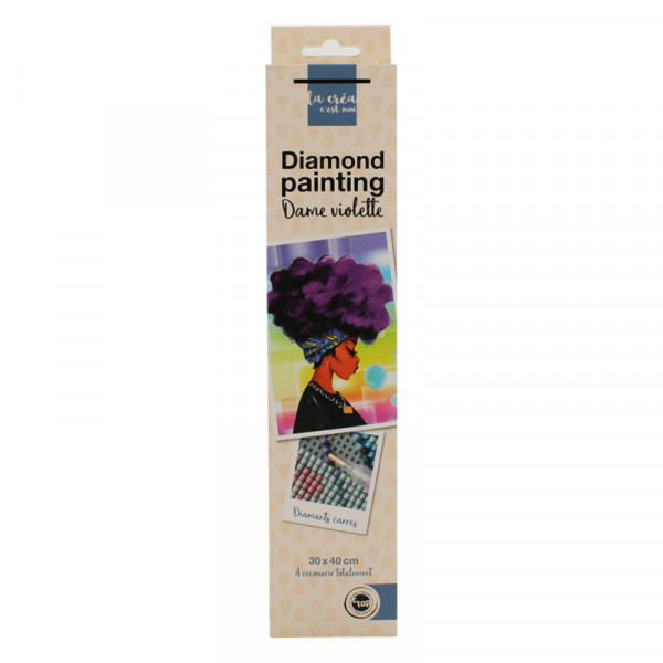 photo-Diamond painting - Kit complet - Modèle Femme violette - 30 x 40 cm - CTOP