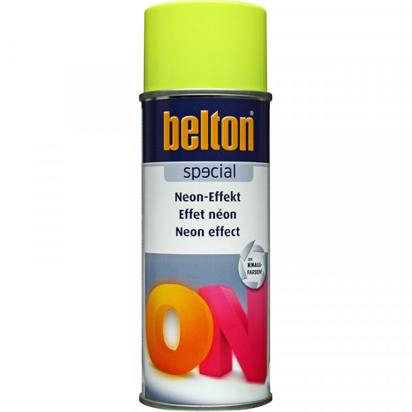 photo-Bombe de peinture - Effet néon - Jaune fluo - Tous supports - Belton - 400ml