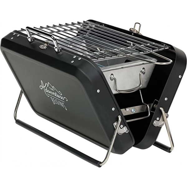 photo-Barbecue portable - Pour pique-nique camping - Noir - Acier inoxydable