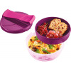 Grand bol déjeuner - Boîte à déjeuner - Lunch box - Bento - 3 compartiments - Rose