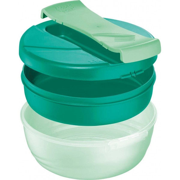 Grand bol déjeuner - Boîte à déjeuner - Lunch box - Bento - 3 compartiments - Vert