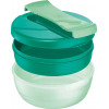 Grand bol déjeuner - Boîte à déjeuner - Lunch box - Bento - 3 compartiments - Vert
