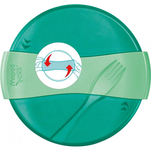 Grand bol déjeuner - Boîte à déjeuner - Lunch box - Bento - 3 compartiments - Vert