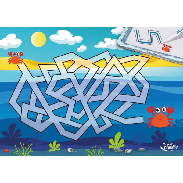 Jeux et dessins pour enfant - Mallette de voyage - Ardoise effaçable - Maped - Travel board