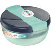 photo-Grand bol déjeuner - Boîte à déjeuner - Lunch box - Bento - 3 compartiments - Bleu