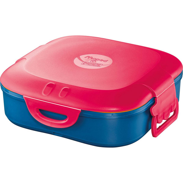 photo-Boîte à déjeuner - Plastique - Bleu Rouge - 1 compartiment - 740ml - 16 x 16 cm - Maped