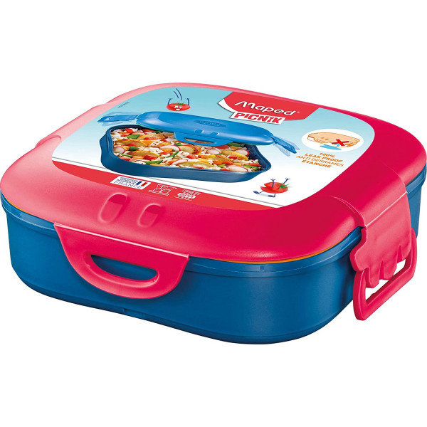 Boîte à déjeuner - Plastique - Bleu Rouge - 1 compartiment - 740ml - 16 x 16 cm - Maped