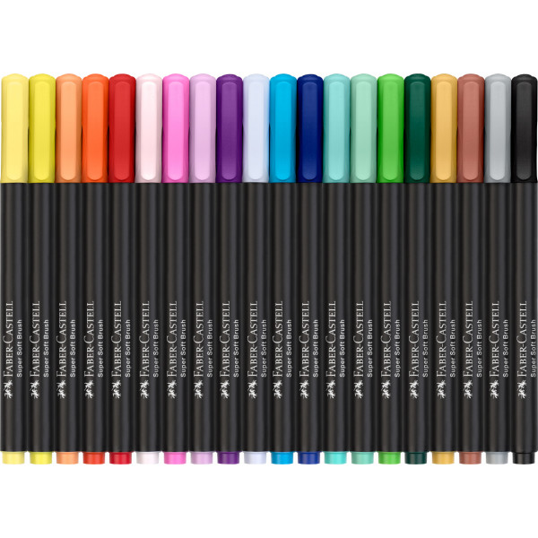 20 feutres de coloriage - Tous supports - Couleur vives - Faber-Castell - Black Edition