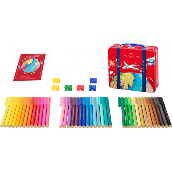 40 feutres de coloriage - Boîte métal avec coloriages - Faber-Castell - Connector