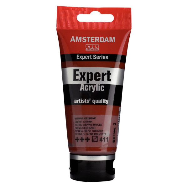 photo-Tube de peinture acrylique - Terre de Sienne brûlée 411 - Expert Acrylic - Amsterdam