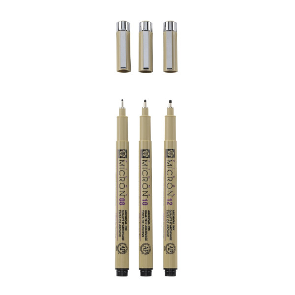 Feutres - Noir - Dessin - Esquisse - Manga - Assortiment de pointes - Sakura - Pigma Micron
