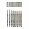 8 feutres - Gris - Dessin - Esquisse - Manga - Plusieurs mines - Sakura - Pigma Micron